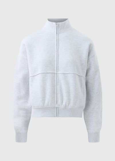 Grey Funnel Neck Track Jacket