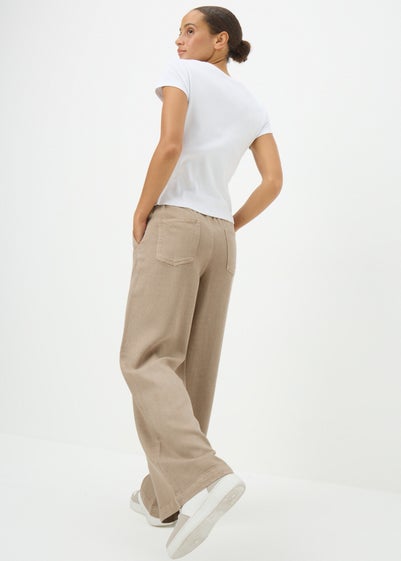 Stone Wide Leg Comfort Fit Jeans