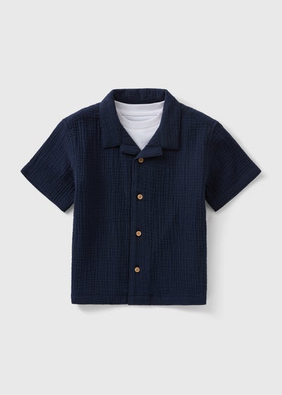 Boys Navy Tee & Shirt Set (1-7yrs)