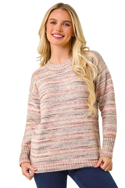 Roman Beige Petite Space Dye Knitted Jumper