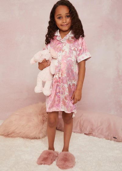 Chi Chi London Pink Girls Floral Print Night Dress (3-11 Years)