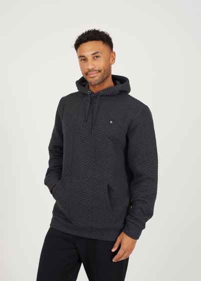 Brave Soul Charcoal Overhead Hoody with Geometric Pattern