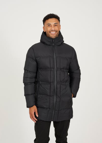 Brave Soul Black Longline Padded Hooded Jacket