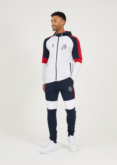 Brave Soul Ecru Contrast Panel Full Zip Hoody and Jogger Set