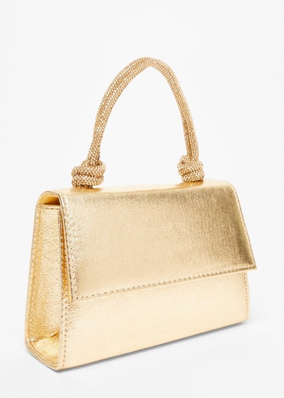 Quiz Gold Foil Top Handle Bag