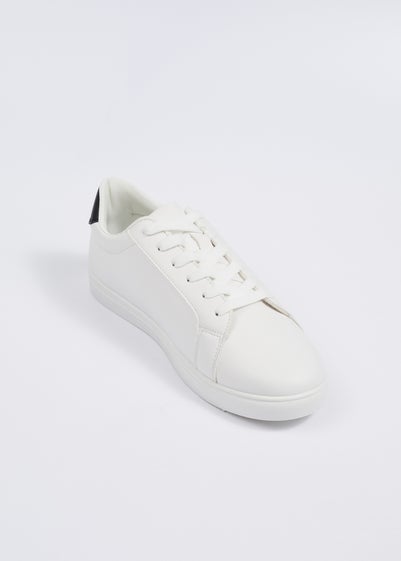 Brave Soul White PU Lace Up Trainers