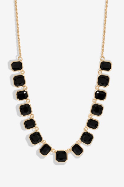 Mood Gold Black Facet Statement Necklace