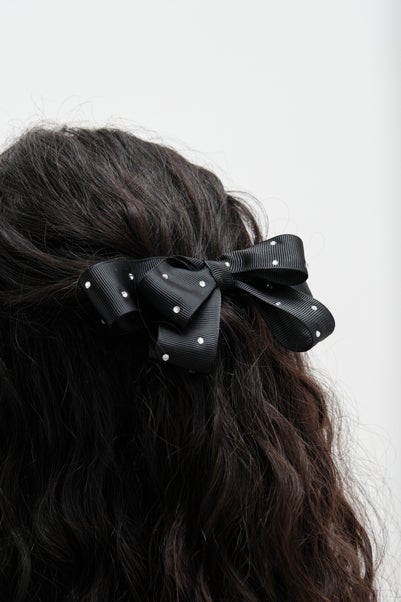 Mood Black Crystal Diamante Bow Hair Clip