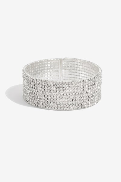 Jon Richard Silver Plated Crystal Statement Cuff