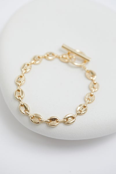 Jon Richard Gold Plated Polished Nugget link Bracelet