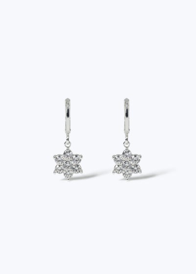 Silver Snowflake Drop Earrings