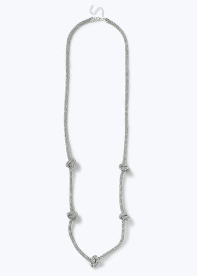 Silver Knot Chrystal Necklace