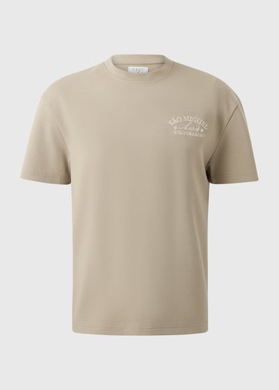 Stone Sao Miguel Embroidered Textured T-Shirt