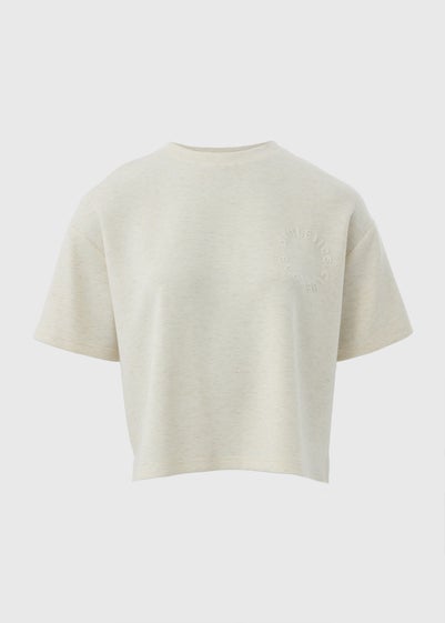 Souluxe Oatmeal Embossed Co Ord T-Shirt