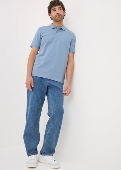 Light Blue Solid Polo Shirt