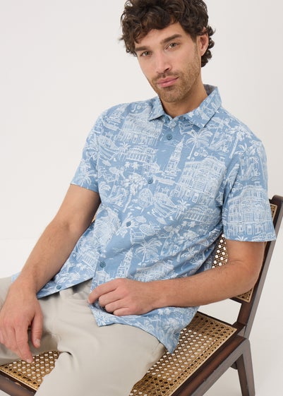 Blue City Print Shirt