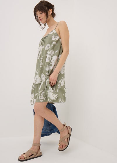 Sage Green Floral Cami Mini Dress