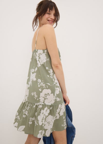 Sage Green Floral Cami Mini Dress