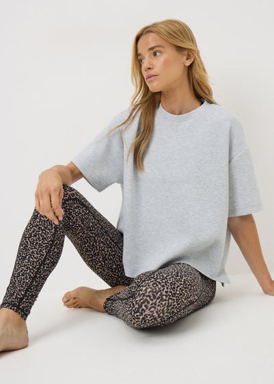 Souluxe Grey Embossed Co Ord T-Shirt