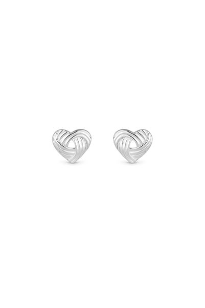 Simply Silver Sterling Silver 925 Polished Knot Heart Stud Earrings