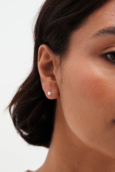 Sterling Silver 925 Pearl Stud Earrings