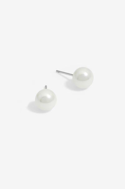 Simply Silver Sterling Silver 925 Pearl Stud 8mm Earrings