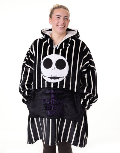 Disney The Nightmare Before Christmas Black Jack Skellington Blanket Hoodie