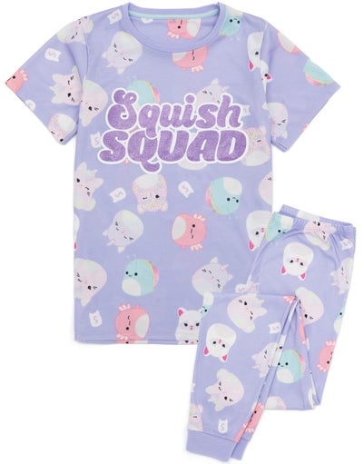 Squishmallows Kids Purple Short Sleeve Long Leg Pyjama Set (5 - 14 Years)