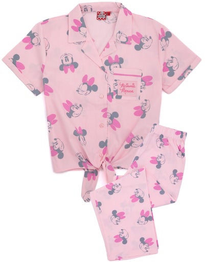 Disney Girls Pink Minnie Mouse Pyjama Set (7 - 13 Years)