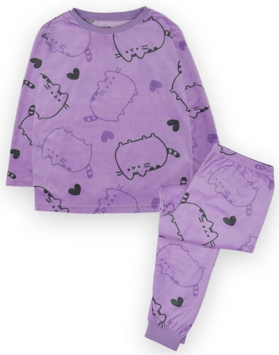 Pusheen Girls Purple All Over Print Pyjama Set (9 - 14 Years)