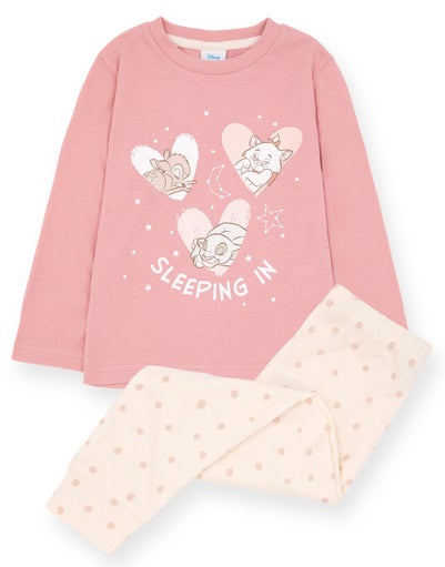 Disney Girls Pink Sleeping In Pyjama Set (1 - 8 Years)