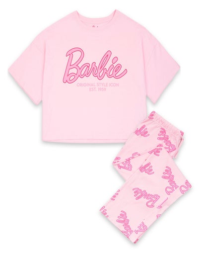 Barbie Pink Logo All Over Print Pyjama Set