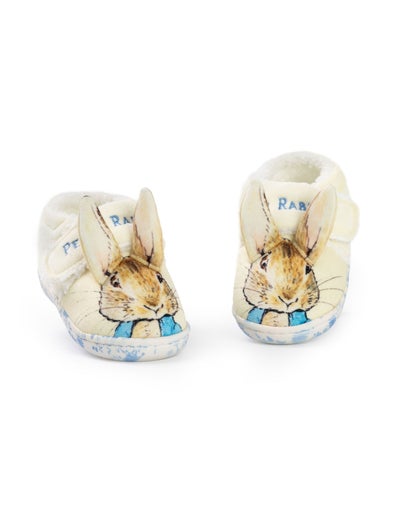 Peter Rabbit Kids Character Face Velcro Loafer Slippers (4 - 10 Younger)