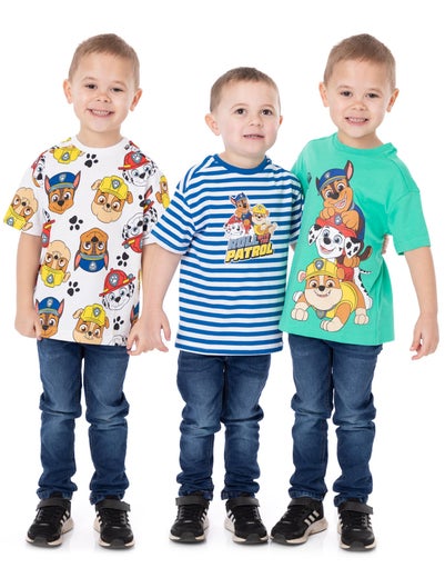 Paw Patrol Boys Multicoloured Character Pack of 3 T-Shirts (2 - 7 Years)