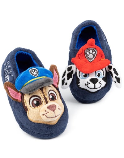 Paw Patrol Boys Blue 3D Characters Slip On Loafer Slippers (6 - 12 Younger)