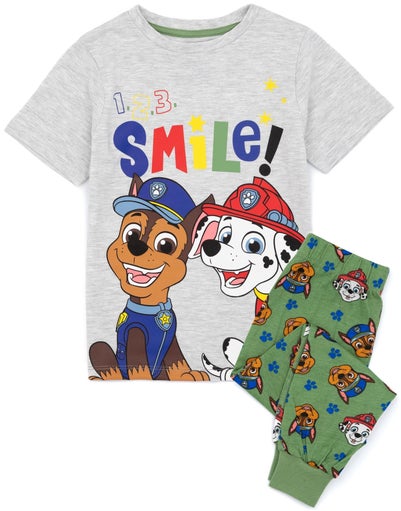 Paw Patrol Boys Grey Short Sleeve Long Leg Pyjama Set (2 - 7 Years)