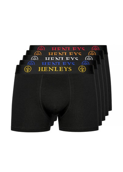 Henleys Black 5-Pack Quintlock Boxers