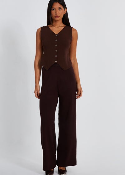 Quiz Brown Knitted Waistcoat