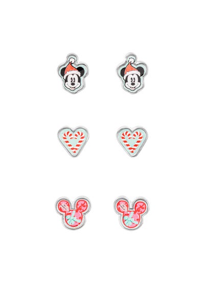 Disney Red Mickey Christmas Stud Earring Set