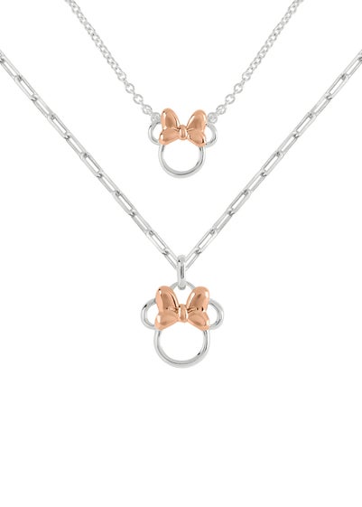 Disney Minnie Mouse Silver Mother & Daughter Necklace Set