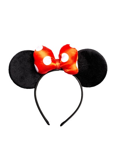 Disney Minnie Mouse Black/Red Polka Dot Bow Headband