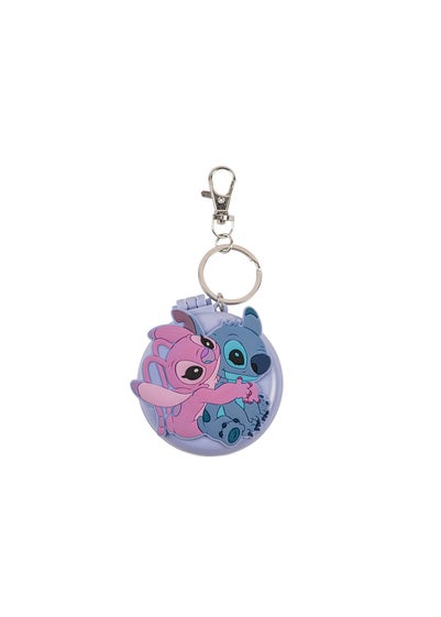 Disney Lilo & Stitch Blue Compact Mirror &  Hairbrush Keychain