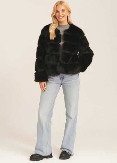 Gini London Black Soft Touch Fur Jacket