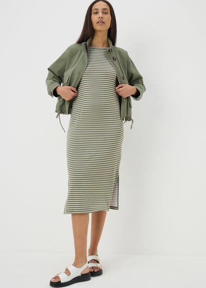 Green Stripe T-Shirt Dress