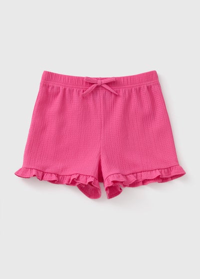 Girls Pink Crinkle Shorts (7-15yrs)