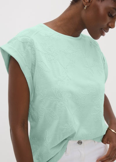 Aqua Rolled Sleeve T-Shirt