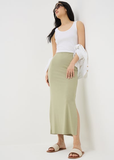 Sage Green Jersey Maxi Skirt