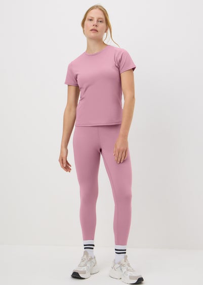 Souluxe Mauve Fitted Short Sleeve T-Shirt