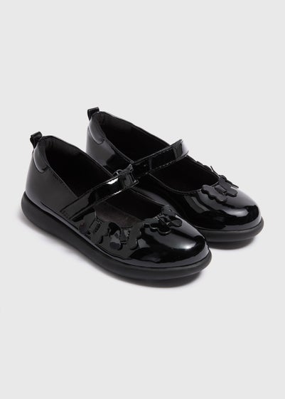 Girls Black Scuff Resistant School Shoes (Younger 8-Older 3)