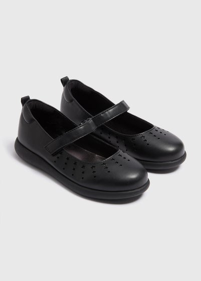 Girls Black Scuff Resistant Mary Jane School Shoes (Younger 8-Older 3)